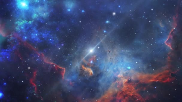 Nebulosa Och Ljus Stjärna Yttre Rymden Universum — Stockvideo