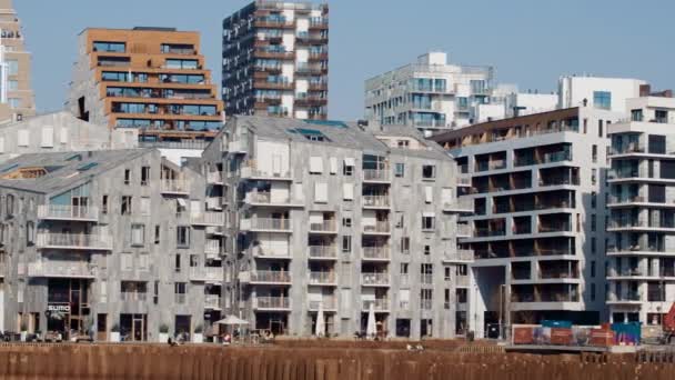 Oslo Barcode City Skyline Norways Capital Straight Pan — Wideo stockowe