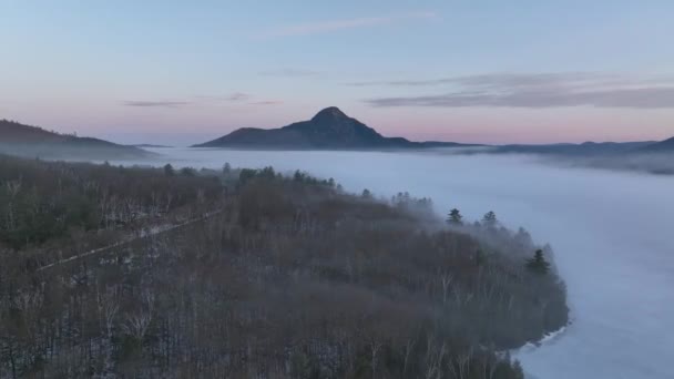 Mount Muhteşem Hava Manzarası Borestone Onawa Gölü Kış Havası — Stok video