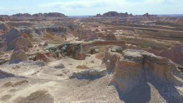 Widok Lotu Ptaka Park Narodowy Badlands Południowej Dakocie — Wideo stockowe