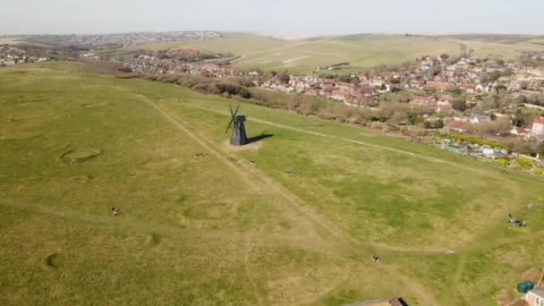 Beacon New Mill Green Field Village Background Rottingdean Sussex England — Wideo stockowe