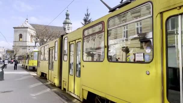 Eléctrico Pára Lviv Ucrânia — Vídeo de Stock