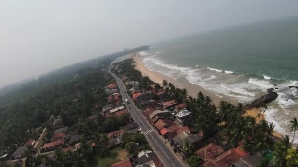 High Speed Fpv Flying Long Highway Parallel Beautiful Infinite Sandy — Stockvideo