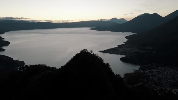 Salida Del Sol Sobre Nariz India Volcanes San Pedro Laguna — Vídeos de Stock