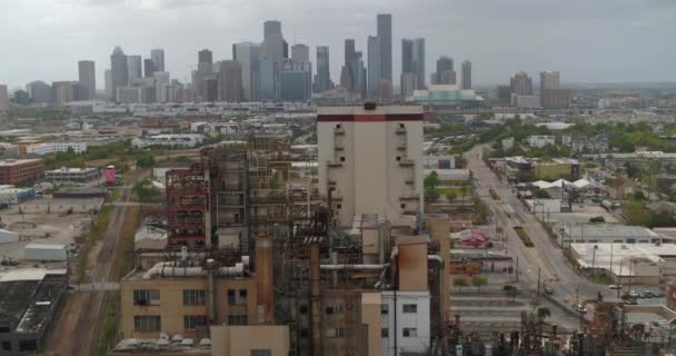 Panning Aerial Shot City Houston Houston East End — 비디오