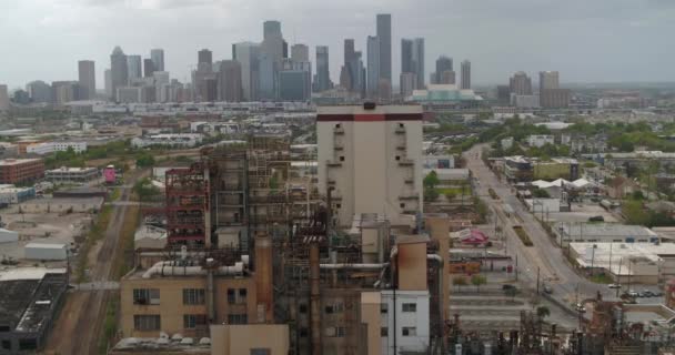 Panning Aerial Shot City Houston Houston East End — Vídeo de Stock