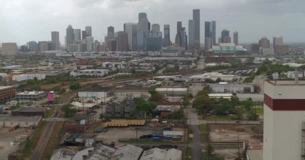 Panning Aerial Shot City Houston Houston East End — ストック動画