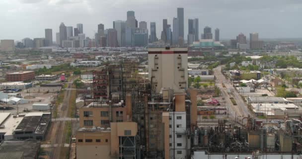 Panning Flygfoto Staden Houston Från Houston East End — Stockvideo