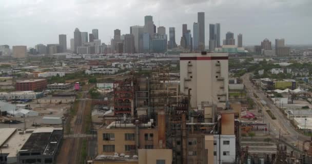 Panning Aerial Shot City Houston Houston East End — Vídeo de Stock