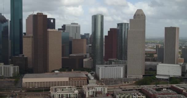 Establishing Aerial Shot Downtown Houston Texas — Vídeo de Stock