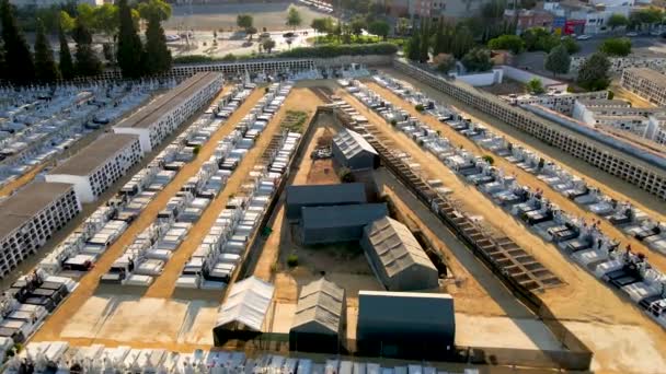 Aerial View Pico Reja Mass Grave Seville Cemetery San Fernando — Vídeo de stock