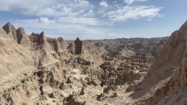 Брудні Гори Національному Парку Бедлендс Південна Дакота Бруд Глина Ерозія — стокове відео