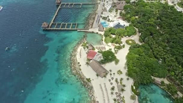 Cozumel Mexico Aerial V17 Bird 보이는 우바스 아름다운 휴양지 2020 — 비디오