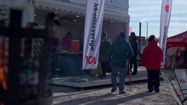 Tjejvasan Einkehr Mit Heißen Getränken Ausgangspunkt Oxberg — Stockvideo