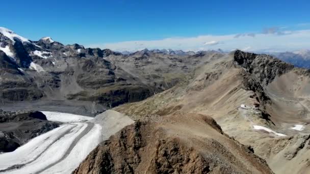 Lot Lotniczy Wokół Szczytu Fuorcla Trovat Diavolezza Engadin Szwajcaria 360 — Wideo stockowe