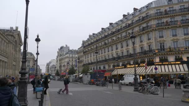 Norra Stationsområdet Och 25H Hotel Terminus Paris Nord Stadsscenen — Stockvideo