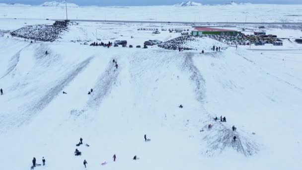 Nsanlar Njarvk Zlanda Havadan Kambur Turizmine Kayıyor — Stok video