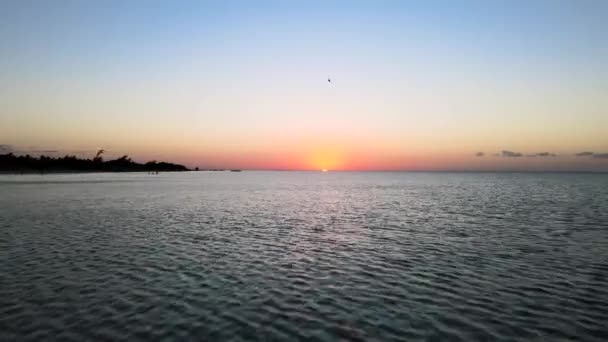 Wide Angle Drone Shot Going Fast Just Turquoise Blue Water — Stockvideo