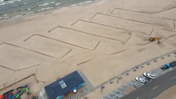 Sand Fences Pere Marquette — Vídeo de stock