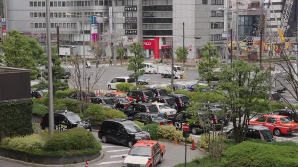 Tóquio Black Cabs Tráfego Movimentadas Ruas Japão — Vídeo de Stock