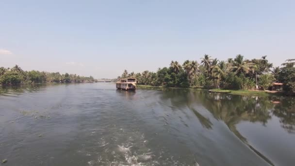 Case Galleggianti Turistiche Stagni Tropicali Del Kerala Alappuzha India — Video Stock