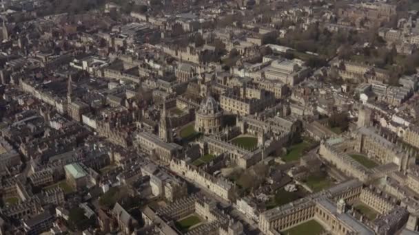 Dolly Tiro Hacia Adelante Drone Biblioteca Bodleian Universidad Oxford Mediodía — Vídeo de stock