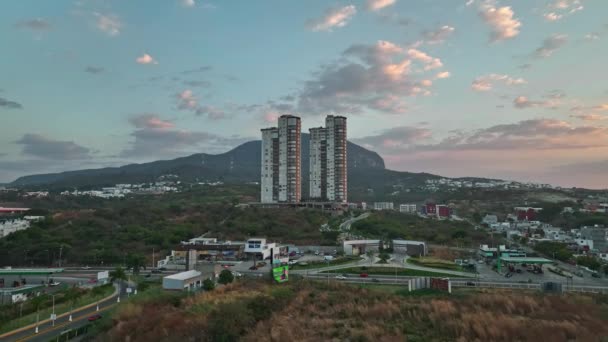 Lucht Close Naar Kaan Luxe Torens Appartementen Tuxtla Gutierrez Chiapas — Stockvideo