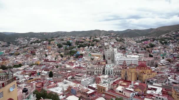 Ampia Vista Sulla Graziosa Città Guanajuato Centro — Video Stock