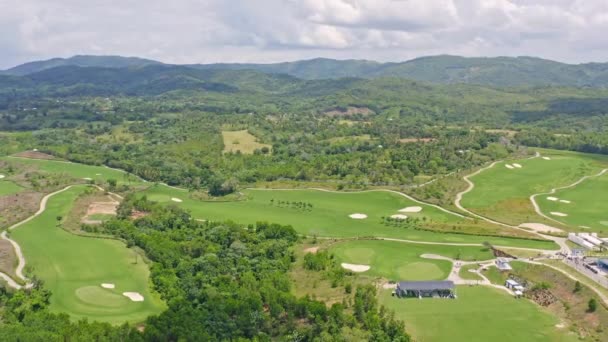 Horní Letecký Pohled Svěží Zelené Vistas Golf Country Club Greg — Stock video