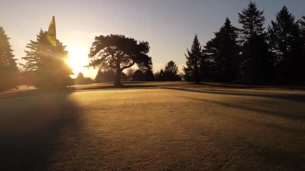 Campo Golfe Incrível Sunset Aerial — Vídeo de Stock