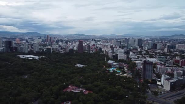 Chapultepec Park Och Slott Och Panorama Över Mexico City Flygfoto — Stockvideo