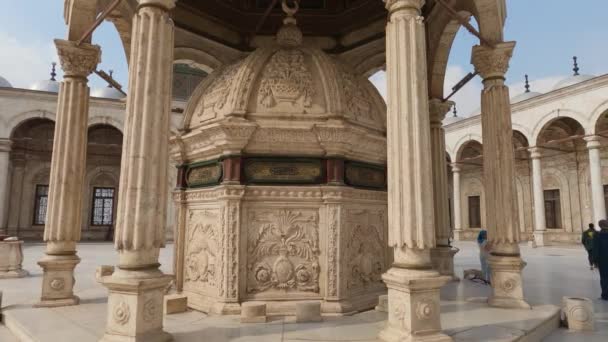 Courtyard Saladin Mosque Muhammad Ali Cairo Egypt View Bottom Hand — Vídeos de Stock