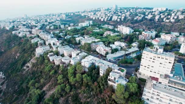 Drone Shot Hills Valleys Haifa City Israel — Stock video