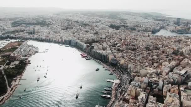 Cityscape Gira Місто Центральному Регіоні Мальти Сонячний День — стокове відео