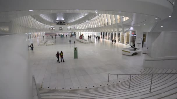 Innenraum Oculus Westfield World Trade Center Mall Ground Zero New — Stockvideo