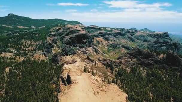 Flyg Gran Canaria Canyon Bergen Resmål Kanarieöarna — Stockvideo