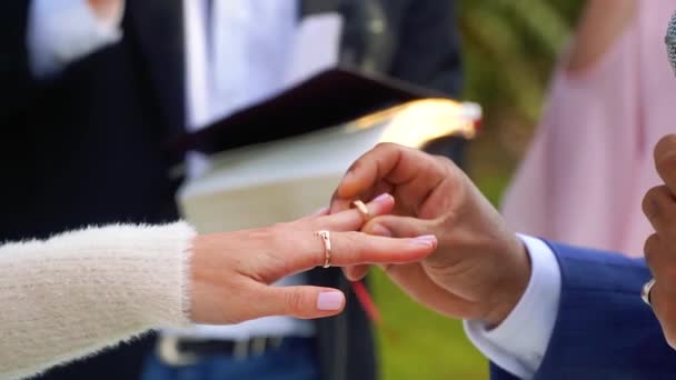 Die Wichtigste Szene Jeder Hochzeit Der Moment Dem Der Bräutigam — Stockvideo