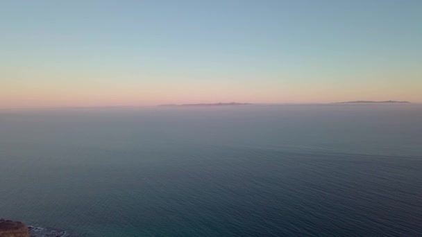 Vista Aérea Sobre Superfície Oceano Com Ondas Aéreas Horizonte Cima — Vídeo de Stock