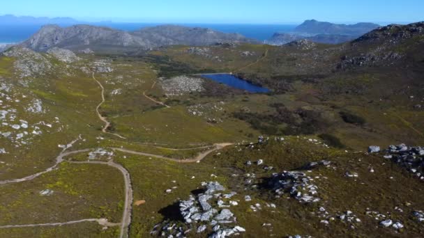 Drone Shot Table Mountain Drönaren Flyger Sidled Ovanför Silvergruvan Vänd — Stockvideo