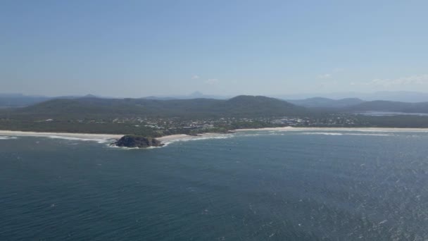 Rozsáhlá Homeland Briny Waters Cabarita Beach Severovýchodním Novém Walesu Austrálie — Stock video