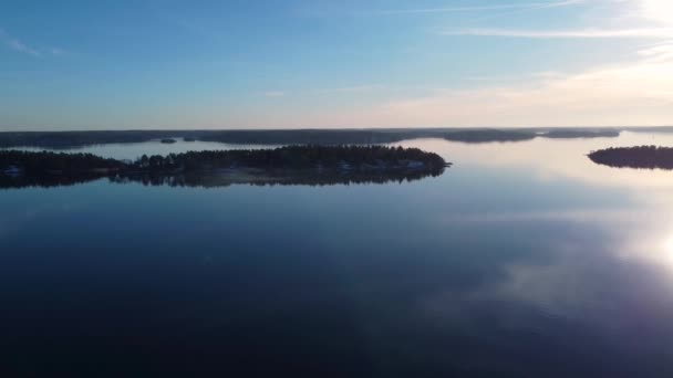 Isole Dell Arcipelago Stoccolma Calma Mattina Presto Affondamento Aereo — Video Stock