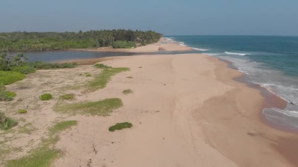 Spiaggia Kahanda Modara Con Drone Nello Sri Lanka Lungo Spiaggia — Video Stock
