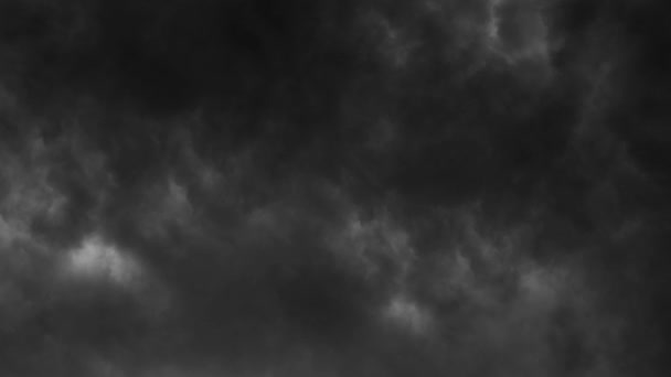 Σκοτεινά Σύννεφα Στο Σκοτεινό Ουρανό Αστραπές Απεργίες Τυφώνα Lightning — Αρχείο Βίντεο