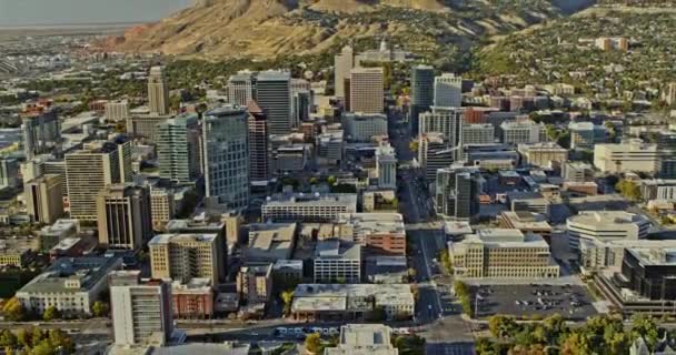 Salt Lake City Utah Aerial V21 Vogelperspektive Reserveflugstrecke Entlang Der — Stockvideo