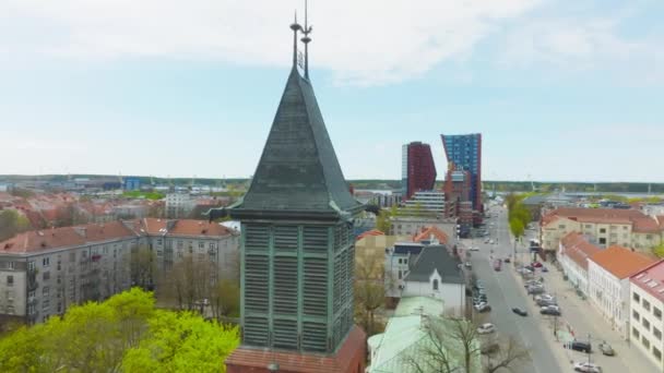 Bell Tower Former Klaipeda Central Post Office — Stockvideo