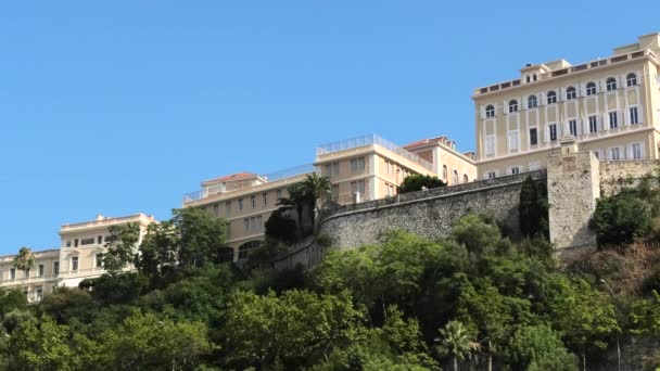 Close Low Angle Perspective Monaco Ville — Stock Video