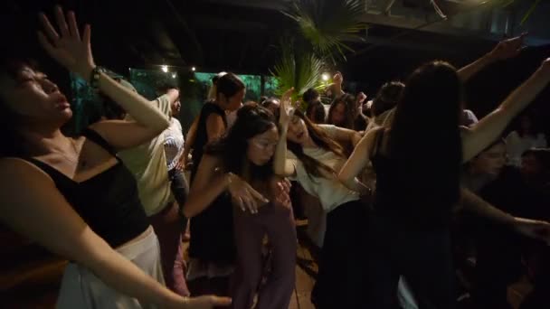 Asian Women Dancing Together Ecstatic Improvisational Jam — Vídeo de stock