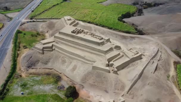 Vidéo Par Drone Une Ancienne Forteresse Inca Côté Autoroute Appelée — Video