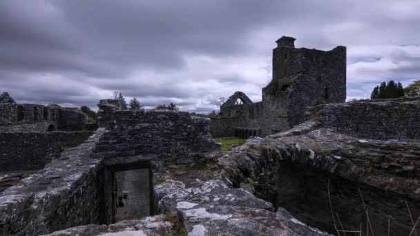 Motion Time Lapse Creevelea Abbey Középkori Rom Megye Leitrim Írországban — Stock videók