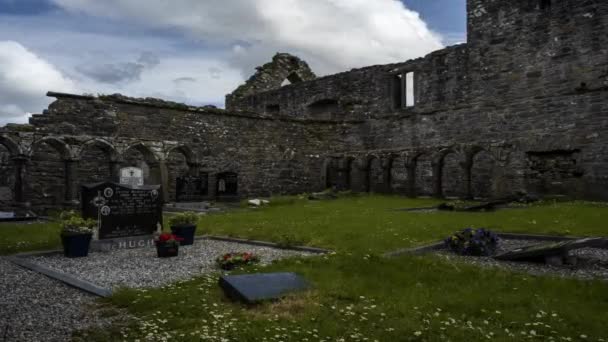 Motion Time Lapse Creevelea Abbey Μεσαιωνική Καταστροφή Στην Κομητεία Leitrim — Αρχείο Βίντεο